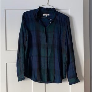 LOFT plaid button up shirt